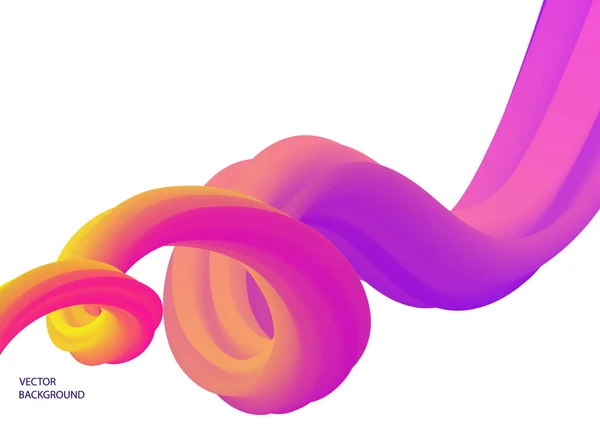 3D dalgalı renkli arka plan ile parlak pembe dalga vektör illustr — Stok Vektör