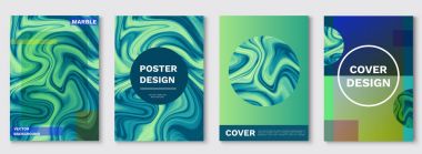 Mermer posterler koymak, sıvı şekilleri, dalgalar, sıvı desen, hipster renk arka plan, turkuaz kapak şık minimalist geometrik tarzı, taş dokular, vektör moda duvar kağıdı, afiş, dergi