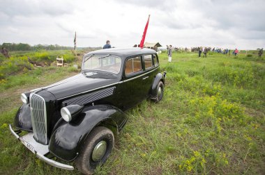 Kiev, Ukrayna 8 Mayıs 2016: Askeri tarihi Festivali 'Peremoga.Ua' (Victory.Ua) Kiev içinde başladı.
