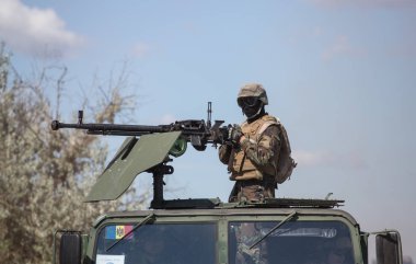 Odessa, Ukrayna 21 Temmuz 2016: bölge devriye Ukrayna askerler