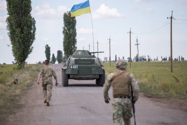 Odessa, Ukrayna 21 Temmuz 2016: bölge devriye Ukrayna askerler