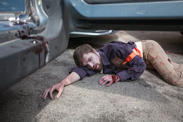 Kiev, Ukrayna April12, 2016: Askeri doktorlar eğitim kurtarma görevi Kiev hastanede katılmak