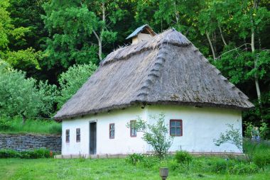 Geleneksel Ukrayna tarihi Evi Müzesi Ukrayna halk Mimarlık Pirogovo Köyü, Kiev, Ukrayna.