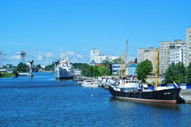 Kaliningrad, Rusya - 14 Haziran 2017: Bir şehir set bir görünüme