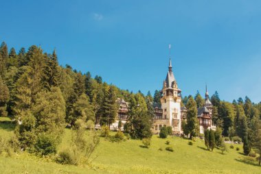 SINAIA, ROMANIA - JULY 30, 2017: A view to famous royal Peles ca
