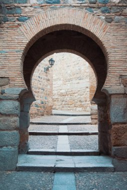 Ortaçağ Arap oryantal tarzı eski kemer eski kapısı girişi