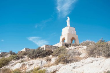 Almeria, İspanya - 11 Şubat 2016: Sacred Heart o heykeli