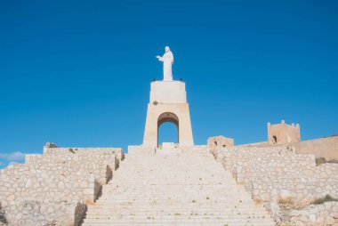 Almeria, İspanya - 11 Şubat 2016: Sacred Heart o heykeli