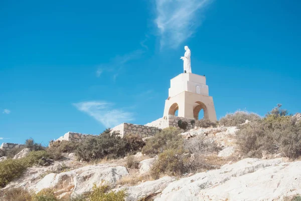 Almeria, İspanya - 11 Şubat 2016: Sacred Heart o heykeli