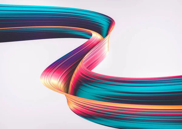 Render Abstract Background Colorful 90S Style Twisted Shapes Motion Iridescent — Stock Photo, Image