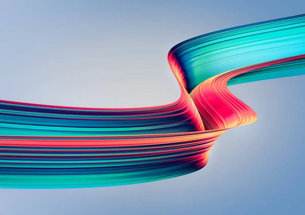 Render Abstract Background Colorful 90S Style Twisted Shapes Motion Iridescent — Stock Photo, Image