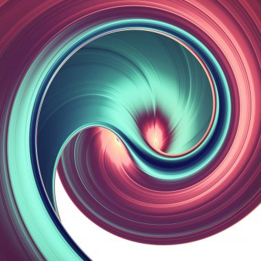 Beyaz arka plan üzerinde izole renkli grafik bükülmüş nesnesi