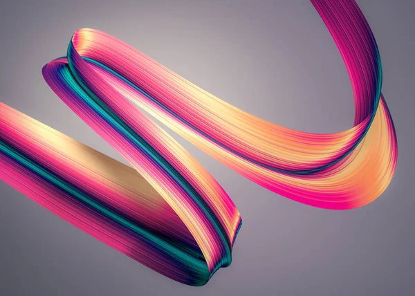 Render Abstract Background Colorful 90S Style Twisted Shapes Motion Iridescent — Stock Photo, Image