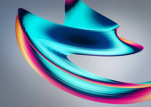 Render Abstract Background Colorful 90S Style Twisted Shapes Motion Iridescent — Stock Photo, Image