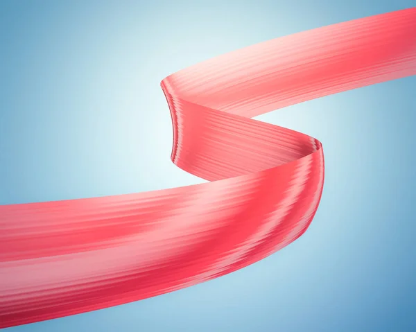Close Red Abstract Ribbon Blue Background — Stock Photo, Image