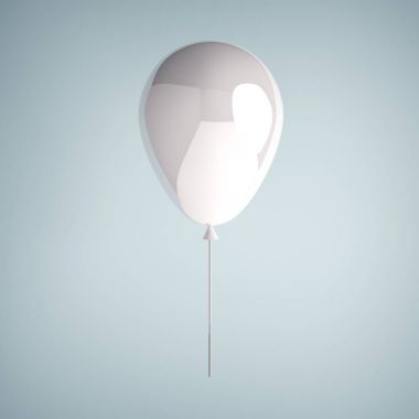 Helyum parlak balon mavi zemin üzerine