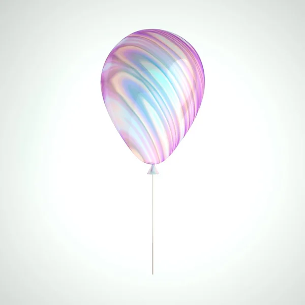 Iriseren Holografisch Folie Ballon Geïsoleerd Een Grijze Achtergrond Trendy Ontwerpelement — Stockfoto