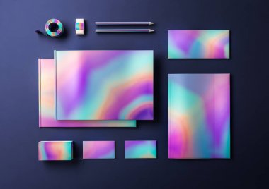 Holografik metalik iş kimlik için sahte.