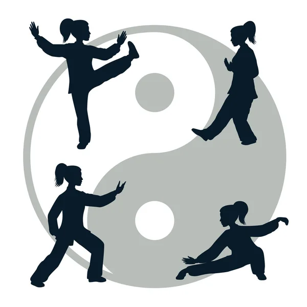 Tai Chi Vector silhouettes
