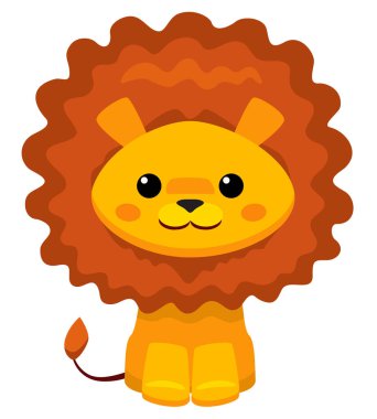 Sevimli aslan vektör çizim