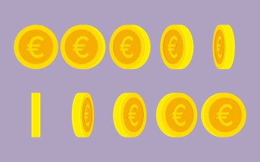 Gif animasyon cetveli Euro sikkesi 