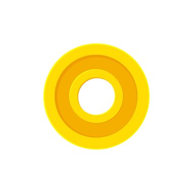 Yuvarlak delik parası. Düz simge beyazda izole edildi 