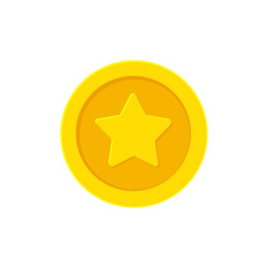 Yıldızlı altın para. Vektör illüstrasyonu