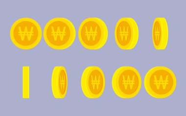 Kore Won Bozuk Para Dönen Canlandırma Ruhsal Sayfası 