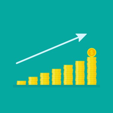 Dolar para yığınlarıyla doğrusal büyüme grafiği 