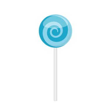 Lollipop candy with blue spiral pattern 