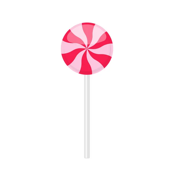 Lollipop candy with red twisted rays pattern — Stock vektor