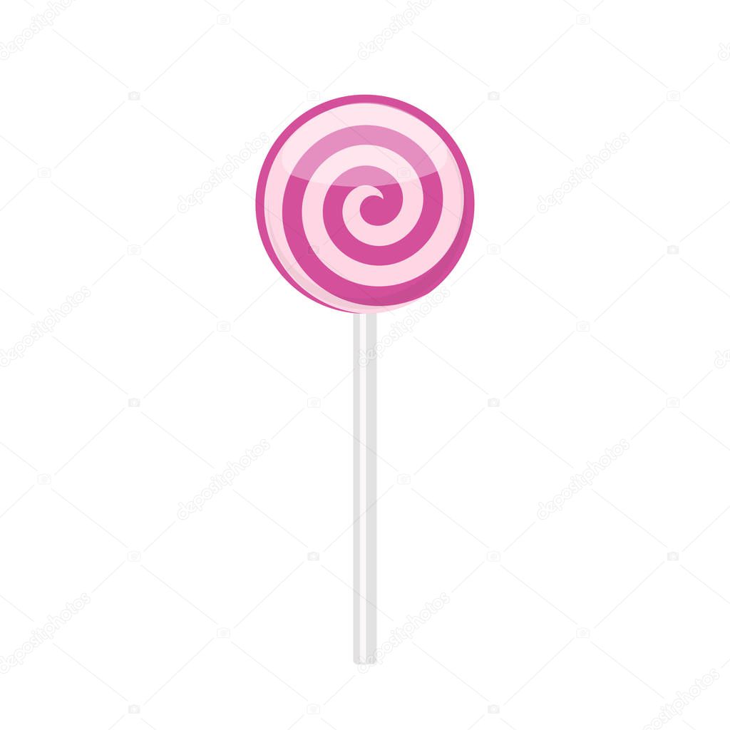 Lollipop candy with purple spiral pattern 
