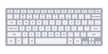 Gümüş tuşlu dizüstü bilgisayar qwerty klavyesi 