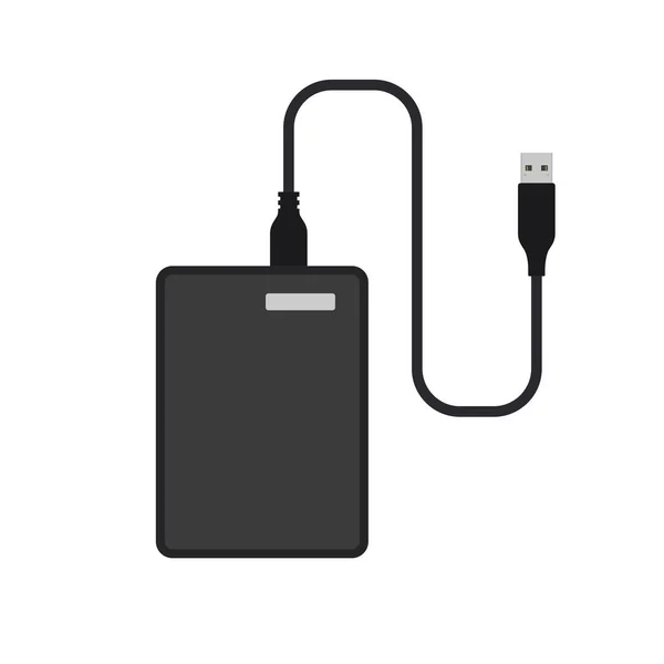 USBケーブルで外付けハードディスクドライブ — ストックベクタ
