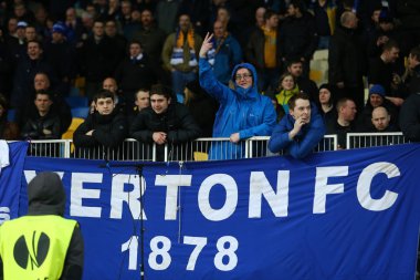 Everton hayranları konuk standları, Uefa Avrupa Ligi yuvarlak 16 ikinci bacak maç Dinamo ve Everton arasında