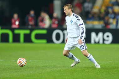 Oluşturan Gusev topu, Uefa Avrupa Ligi yuvarlak 16 ikinci bacak arasında maç Dinamo ve Everton ile çalışır