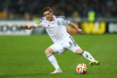 Antunes topu, Uefa Avrupa Ligi yuvarlak 16 ikinci bacak arasında maç Dinamo ve Everton ile çalışır