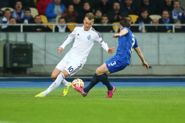 Andriy Yarmolenko topu, Uefa Avrupa Ligi yuvarlak 16 ikinci bacak arasında maç Dinamo ve Everton ile çalışır