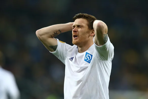 Antunes, hayal kırıklığına uğramış surat, Uefa Avrupa Ligi yuvarlak 16 ikinci bacak maç Dinamo ve Everton arasında portresi