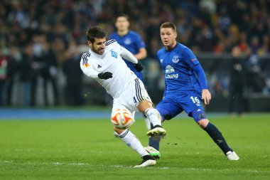 Miguel Veloso topu, Uefa Avrupa Ligi yuvarlak 16 ikinci bacak maç Dinamo ve Everton arasında vuruyor