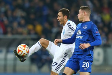 Serhiy Rybalka topu, Uefa Avrupa Ligi yuvarlak 16 ikinci bacak maç Dinamo ve Everton arasında vuruyor