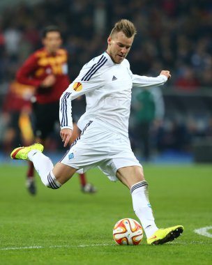 Andriy Yarmolenko topu, Uefa Avrupa Ligi yuvarlak 16 ikinci bacak maç Dinamo ve Everton arasında vuruyor
