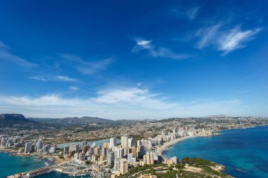 Nefes kesen havadan görünümü Calpe, Costa Blanca
