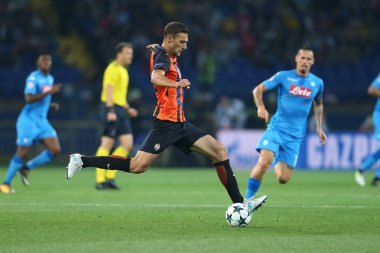 Kharkiv, Ukrayna - 13 Eylül, 2017: Ivan Ordets. Şampiyonlar Ligi. Shakhtar - Napoli. Metalist Stadyumu
