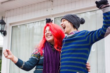 Genç çift Noel kavramı