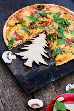 Noel Pizza'da. Sofra takımı