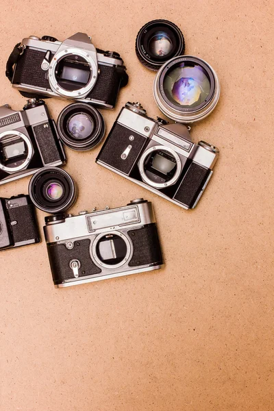 Интересная коллекция фотокамер — стоковое фото