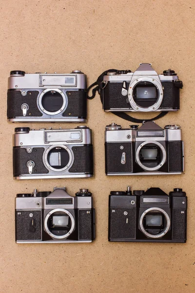 Interesante colección de cámaras fotográficas — Foto de Stock