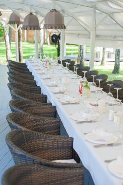 Hizmet tablo, olay için hazırlık.