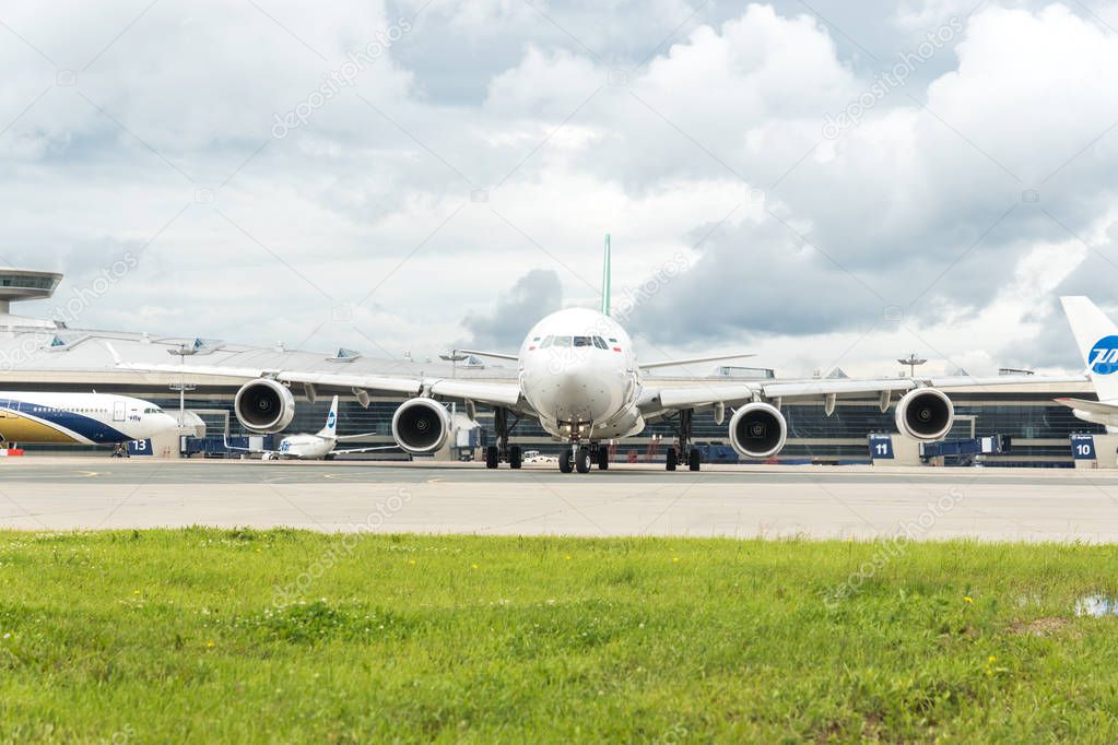 MOSCOW, RUSSIA - JULY 2: Vnukovo international airport. Mahan air